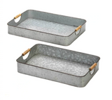 Galvanized Serving Tray Set