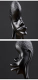 African Woman Black Resin Statue